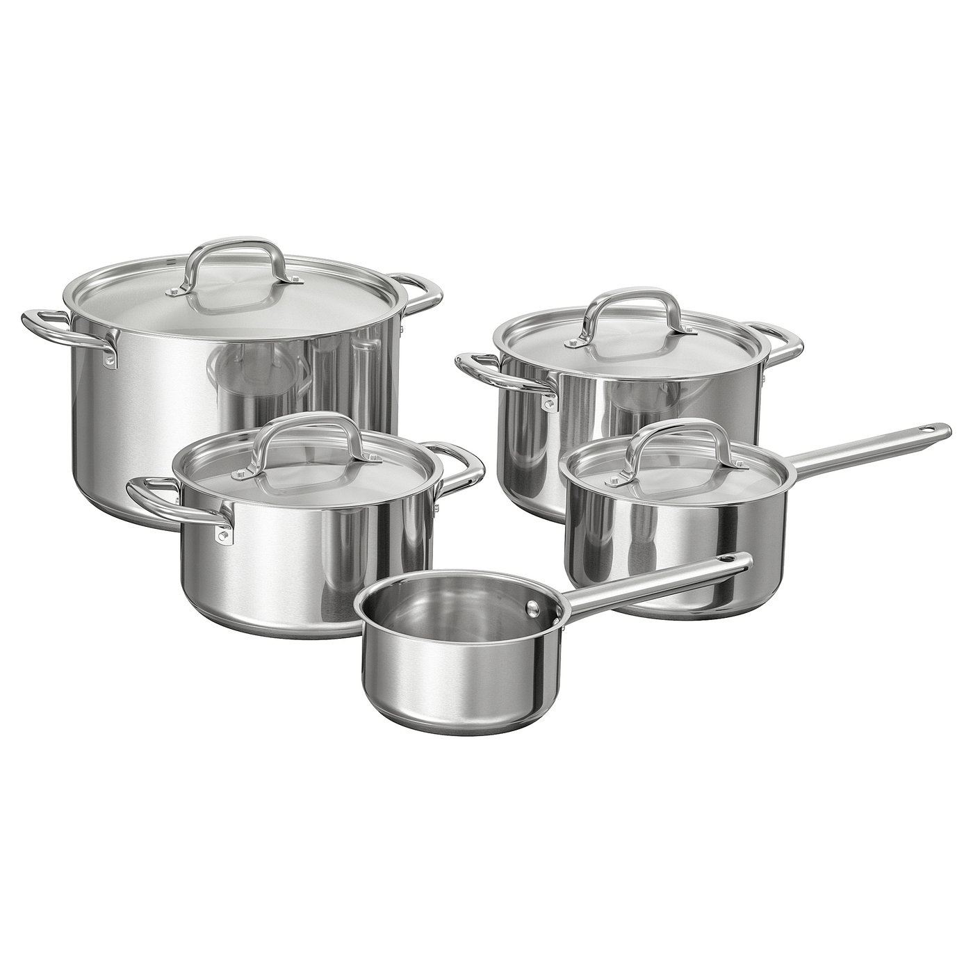 9-piece cookware set, stainless steel